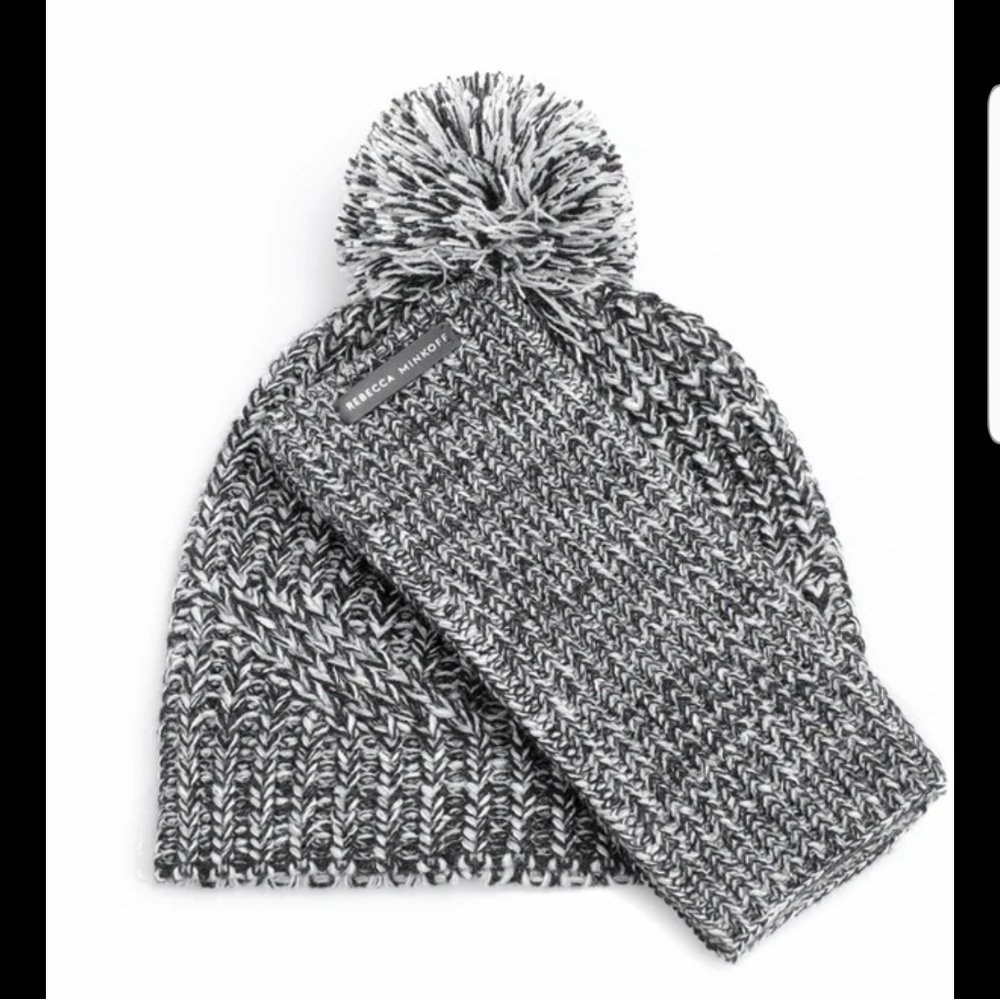 Rebecca Minkoff Marled Beanie & Armwarmer Set